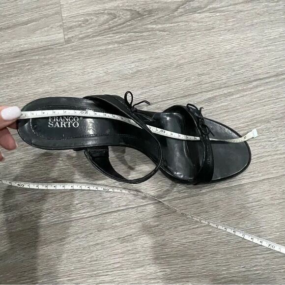 Franco Sarto Bow Strap Heels Black 9 - Picture 3 of 6